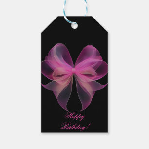Etiquetas Para Regalos Ethereal brillo rosado en cumpleaños feliz para lo