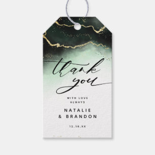 Etiquetas Para Regalos Ethereal Mist Ombre Emerald Green Moody Gracias