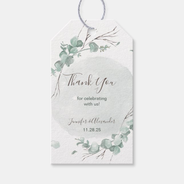 Etiquetas Para Regalos Eucalipto ruso (Anverso)