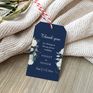 Etiquetas Para Regalos Eucalyptus Cotton Boda moderno de la Marina
