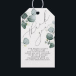 Etiquetas Para Regalos Eucalyptus Deja Elegante Verdor Gracias<br><div class="desc">El eucalipto acuarela deja la vegetación elegante etiquetas de agradecimiento</div>