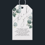 Etiquetas Para Regalos Eucalyptus Deja Elegante Verdor Gracias<br><div class="desc">El eucalipto acuarela deja la vegetación elegante etiquetas de agradecimiento</div>
