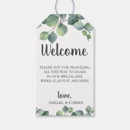 Etiquetas Para Regalos Eucalyptus deja la bolsa de bienvenida del Boda