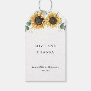 Etiquetas Para Regalos Eucalyptus Greenery Floral Sunflower Boda
