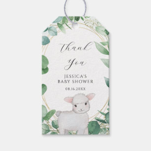 Etiquetas Para Regalos Eucalyptus Greenery Lamb Baby Shower Gracias