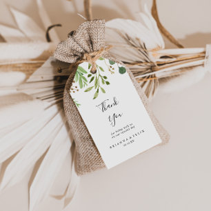Etiquetas Para Regalos Eucalyptus Simple Brown Floral Boda Gracias