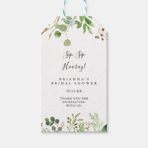 Etiquetas Para Regalos Eucalyptus Simple Sip Sip Hooray Bridal Shower
