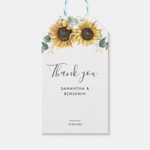 Etiquetas Para Regalos Eucalyptus Sunflower Boda
