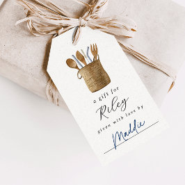 Etiquetas Para Regalos Exhibición de Desayuno de Bodas en la Cocina