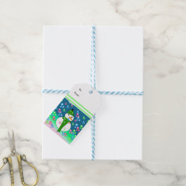 Etiquetas Para Regalos Explosión de burbujas de muñeco de nieve