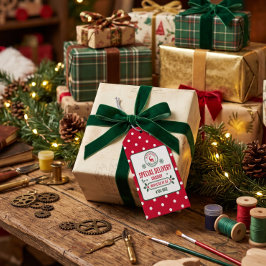 Etiquetas Para Regalos Expreso de Santa entrega exprés de renos punteada