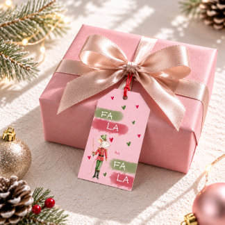 Etiquetas Para Regalos Fa La La Cascanueces Acuarela Rosa Navidad A