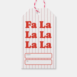 Etiquetas Para Regalos Fa La La Navidad Rayada Divertida
