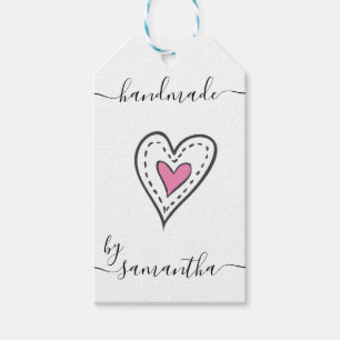 Etiquetas Para Regalos Fabricado a mano por un nombre personalizado con i