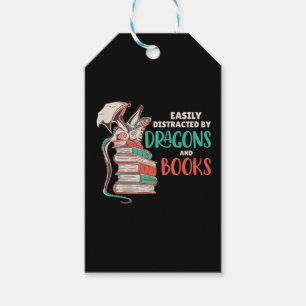 Etiquetas Para Regalos Fácilmente Distraído Por Dragones Y Libros