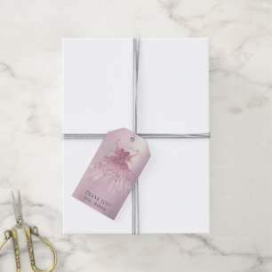 Etiquetas Para Regalos Fairy Wing Mauve Gown   Lujoso Rosa Gracias