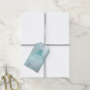 Etiquetas Para Regalos Fairy Wing Mint Gown Luxe Green Pearl Gracias