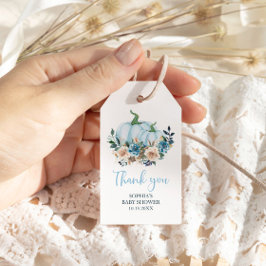 Etiquetas Para Regalos Fall Blue Pumpkin Boy Baby Shower