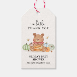 Etiquetas Para Regalos Fall Cutie Pumpkin Pie Teddy Bear Baby Shower