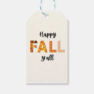 Etiquetas Para Regalos Fall Gift Bag Tag - Cute Happy Fall Y'all Tag 