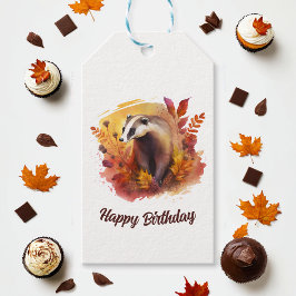 Etiquetas Para Regalos Fall vibes Badger - cumpleaños