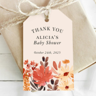 Etiquetas Para Regalos Fall Watercolor Flor silvestre ducha Favor de cump