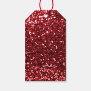 Etiquetas Para Regalos Falso purpurina rojo