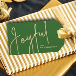 Etiquetas Para Regalos Falso Relieve metalizado Gold Faux Green Gift Tags