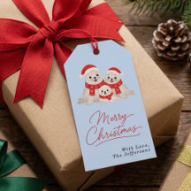 Familia de Focas Navideñas Personalizable