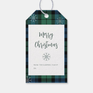 Etiquetas Para Regalos Familia festiva Plaid Campbell Tartán