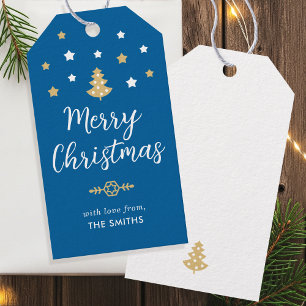 Etiquetas Para Regalos Familia Personalizado de árbol de Navidad festivo 