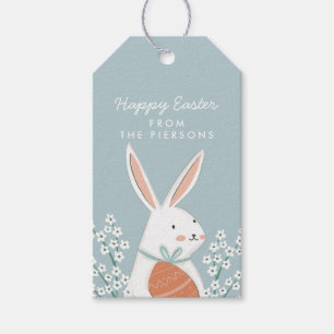 Etiquetas Para Regalos Familia White Cute Bunny Happy Easter