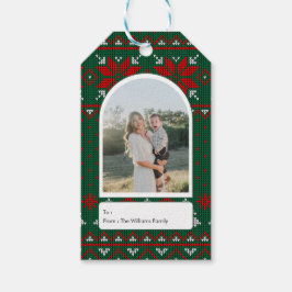 Etiquetas Para Regalos Family Photo Festive Knit Pattern