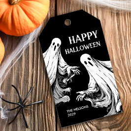 Etiquetas Para Regalos Famoso trato de Fiesta de Halloween con fantasmas
