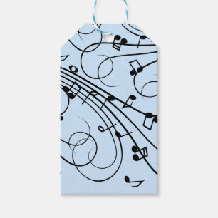 Etiquetas Para Regalos Fancy Music Notes Blue