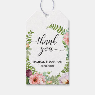 Etiquetas Para Regalos Fantasía floral Favor de la boda Gracias
