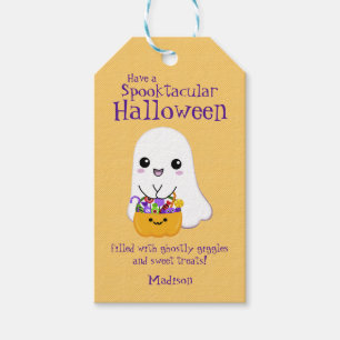 Etiquetas Para Regalos Fantasma cutánea de Halloween en Spooktacular