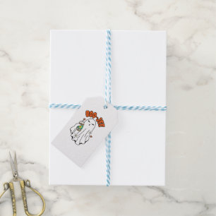 Etiquetas Para Regalos Fantasma de Boo-Jee Halloween con café helado en l