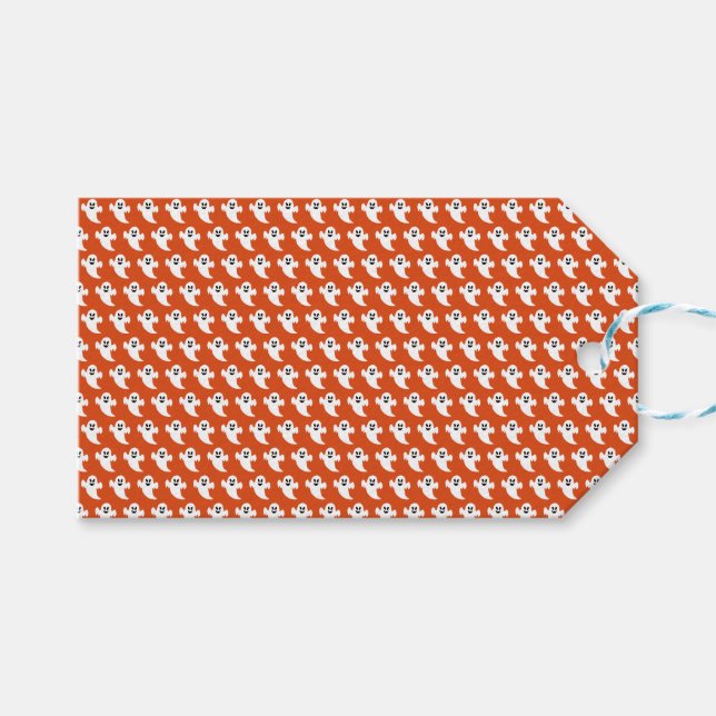 Etiquetas Para Regalos Fantasma de Halloween (Frente (Horizontal))