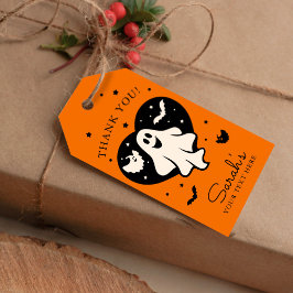 Etiquetas Para Regalos Fantasma De Halloween Con Corazón Y Barba