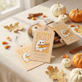 Etiquetas Para Regalos Fantasma Lindo y Espeluznante de Halloween Retro