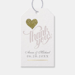Etiquetas Para Regalos Faux Gold Heart of Love, gracias a los favores del