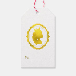 Etiquetas Para Regalos Faux Relieve metalizado dorado Cameo Princess