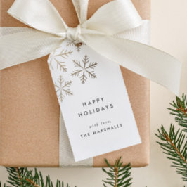 Etiquetas Para Regalos Faux Relieve metalizado elegante de Snowflake