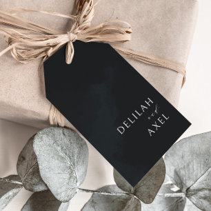 Etiquetas Para Regalos Favor blanco y negro Minimalista ultramoderno