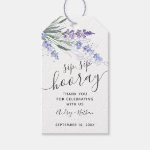 Etiquetas Para Regalos Favor de acuarela de lavanda Sip Sip Hooray
