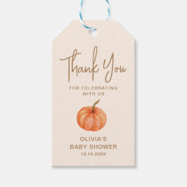 Etiquetas Para Regalos Favor de Baby Shower de Calabaza de Otoño