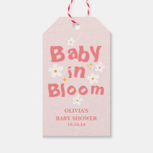 Favor de Baby Shower Floral Rosa para Bebé en Flor