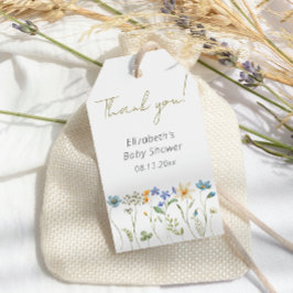Etiquetas Para Regalos Favor de Baby Shower Neutral Floral de Flor Silves