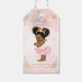 Etiquetas Para Regalos Favor de Baby Shower Princesa Rosa Vintage Negra